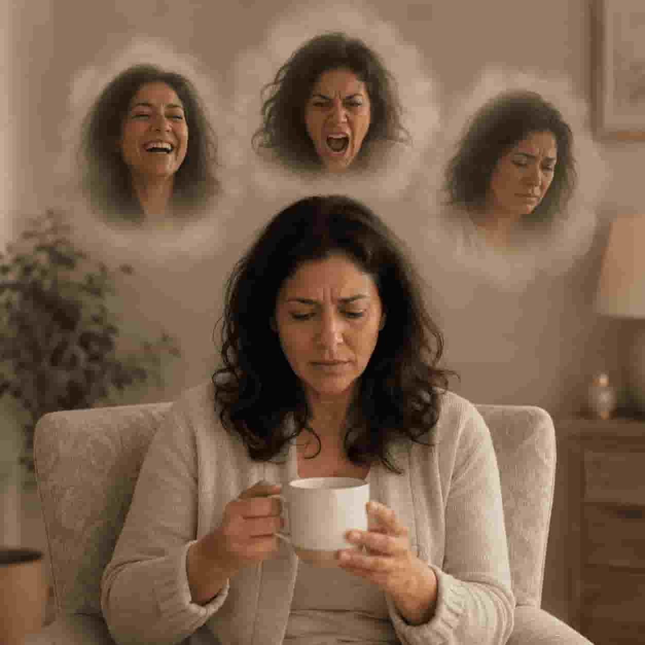 Woman experiencing unpredictable mood swings