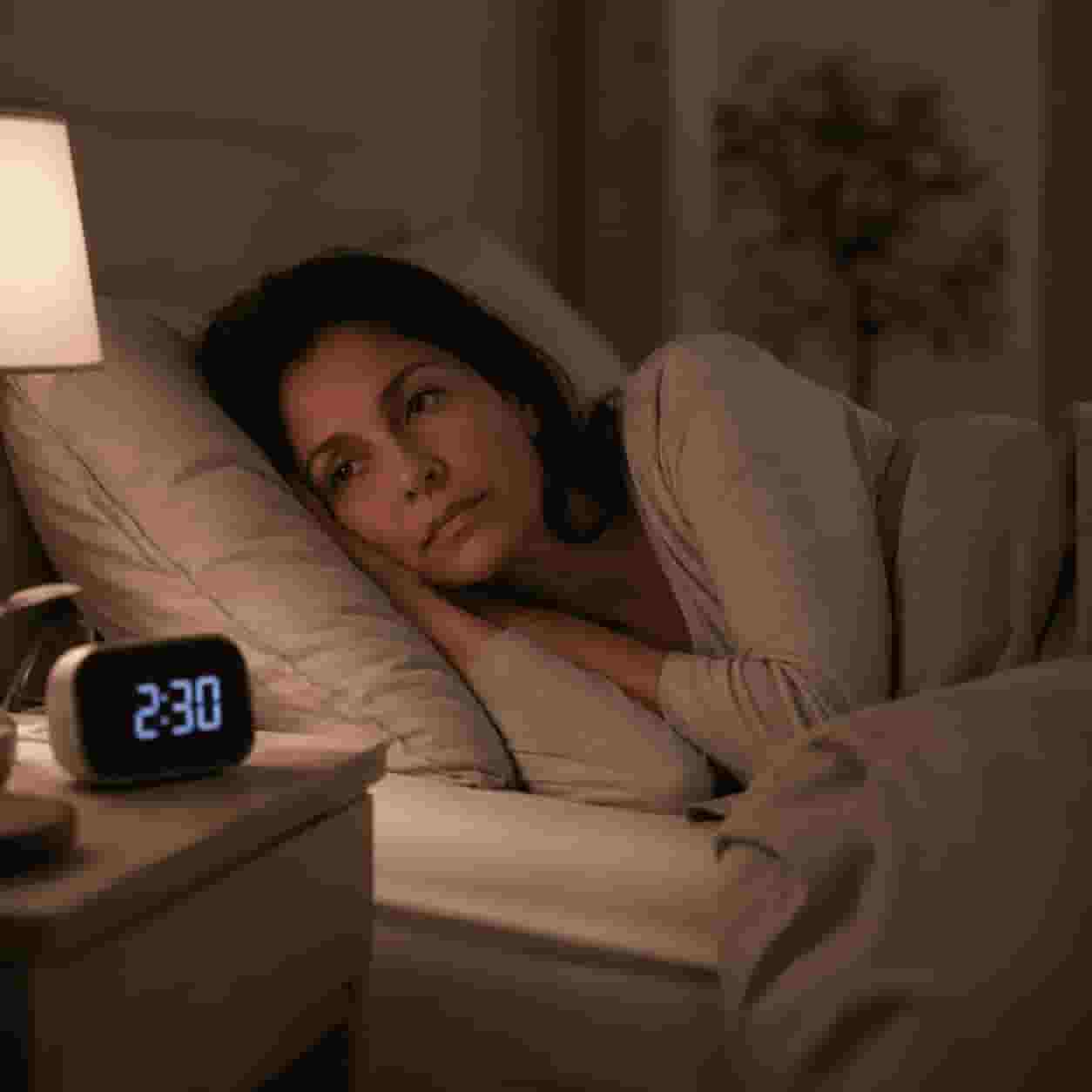 Woman awake at 2am or 3am unable to sleep